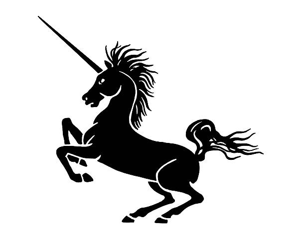 Rampant Unicorn Vector Art Illustration