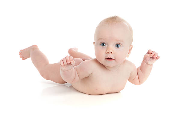 Baby Boys Baby Naked Lying Down Pictures, Images and Stock ...