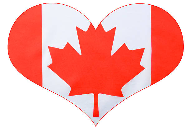 Heart shape Canadian Flag stock photo