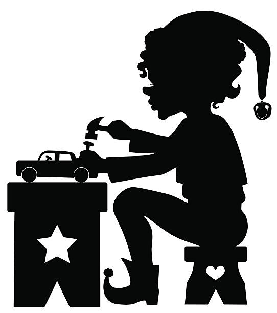 A Of A Elf Silhouette Clip Art, Vector Images ...