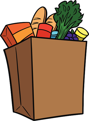 Clip Art Grocery Bag Clipart paper bag clip art vector images illustrations istock grocery illustration
