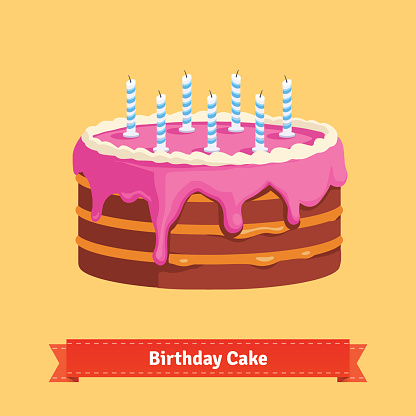Birthday Cake Clip Art, Vector Images & Illustrations - iStock