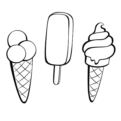 ice cream clipart black and white - photo #25
