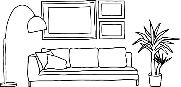 living room clipart black and white - photo #34