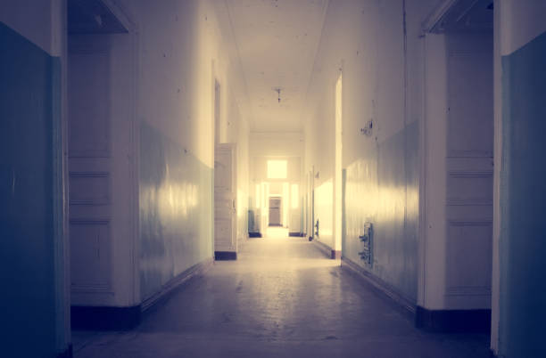 istock Abandoned long corridor and room in old house 1000004122