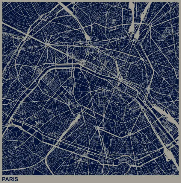 Vector illustration of Paris city structure illustration