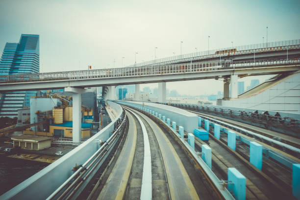 istock Monorail on Rainbow bridge, Tokyo bay, Japan 1000013620