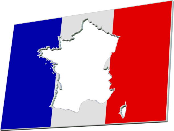 France Inverse Flag Map 3D v5