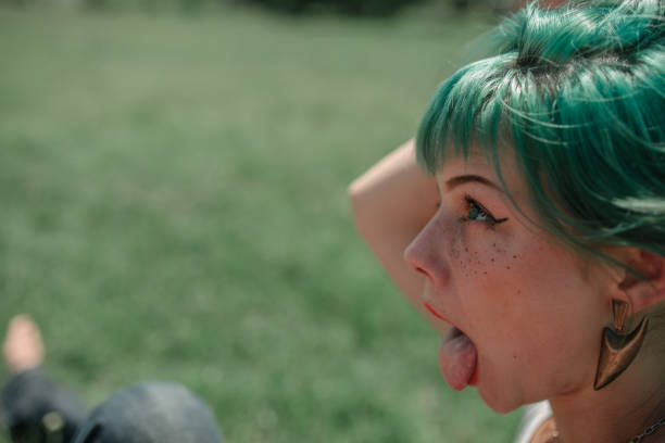 istock Girl with green hair 1000037182