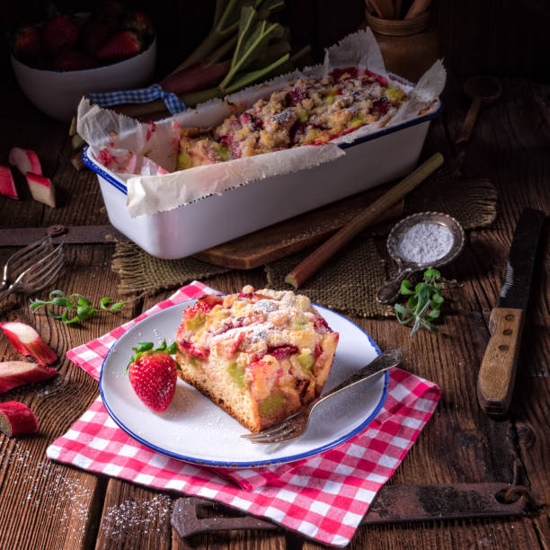 rhubarb strawberry brioches