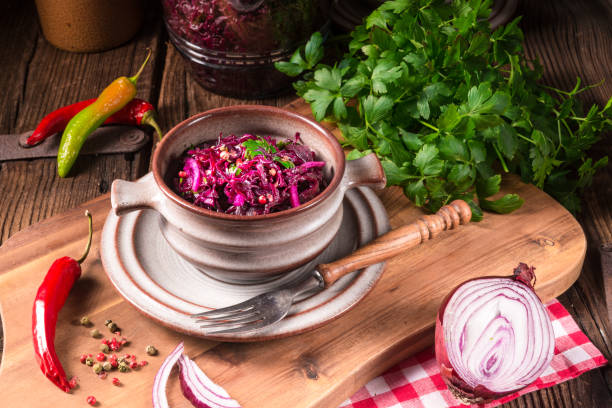 istock spicy red cabbage Sauerkraut 1000049696