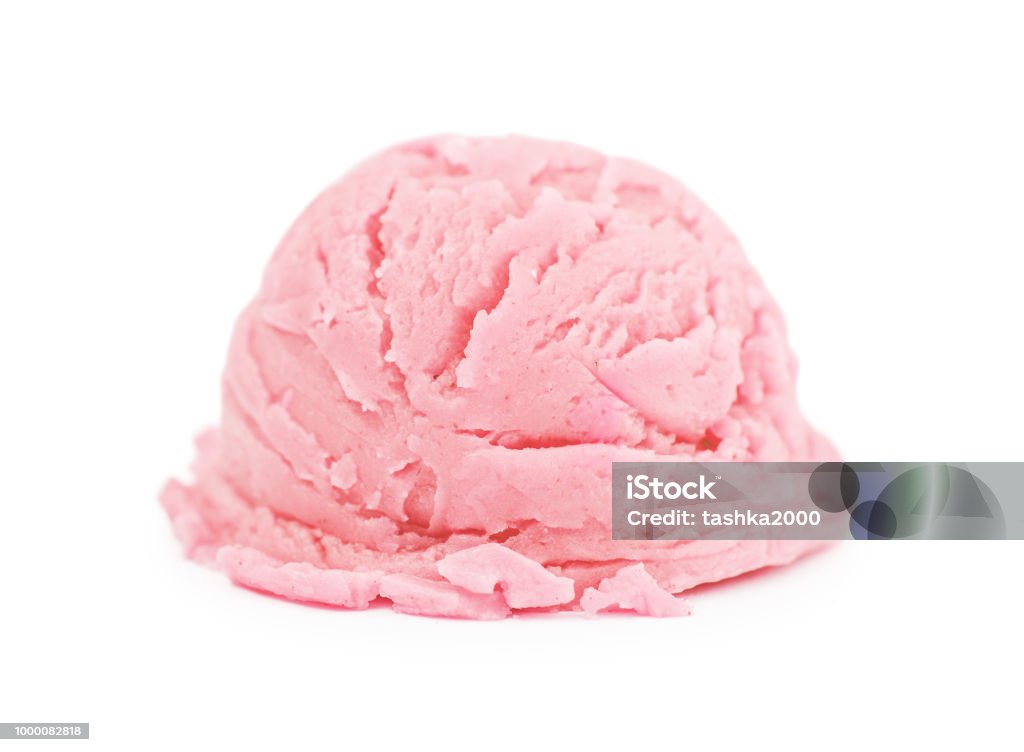 Scoop Of Pink Ice Cream Stock Photo - Download Image Now - Cut Out