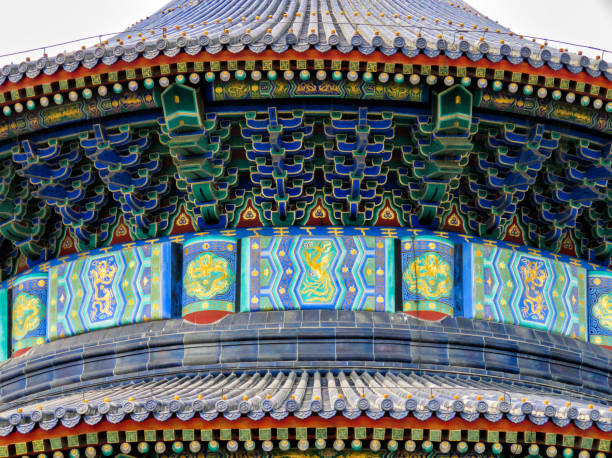 la salle de prière pour les bonnes récoltes dans le temple du ciel, pékin, chine, asie - hall of prayer for good harvests photos et images de collection