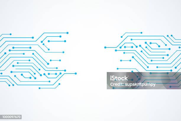 Abstract Technology Background Blue Circuit Board Pattern Stock Illustration - Download Image Now