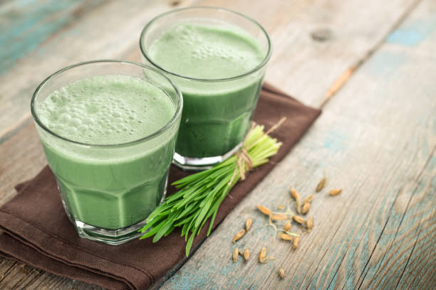 istock Two green barley grass shots 1000098862