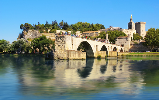 Avignon's  bridge crossing the Rhône