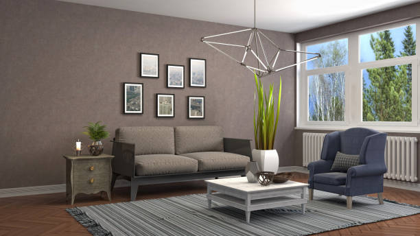 istock Interior of the living room. 3D illustration 1000129096
