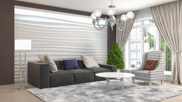 istock Interior of the living room. 3D illustration 1000129396