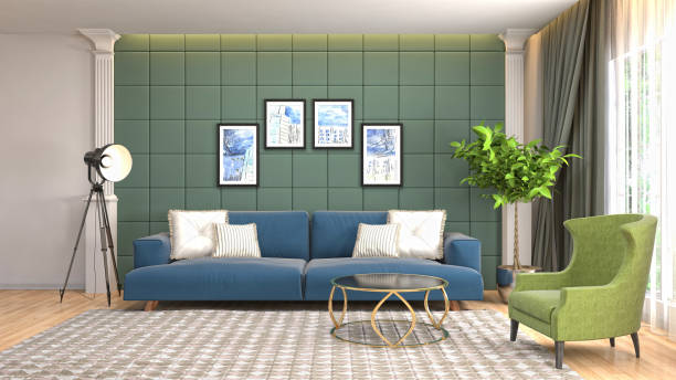istock Interior of the living room. 3D illustration 1000129478