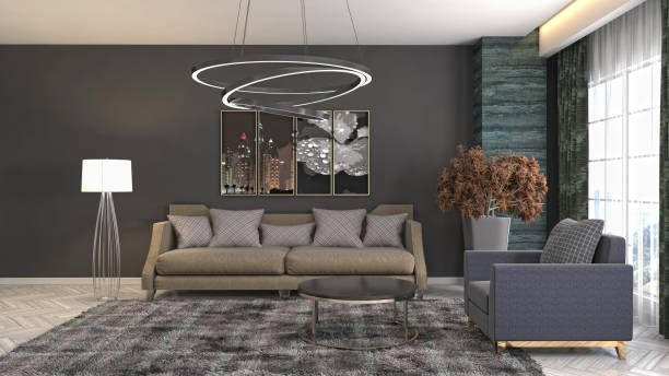 istock Interior of the living room. 3D illustration 1000132042