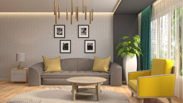 istock Interior of the living room. 3D illustration 1000132924