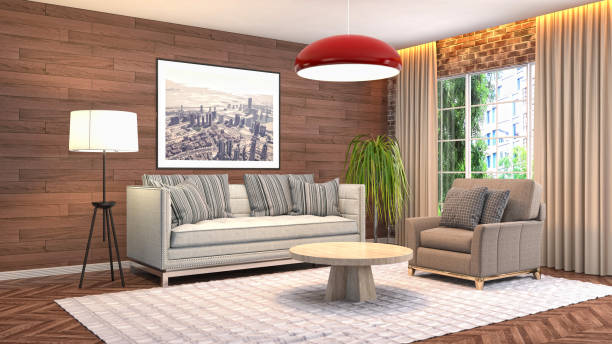 istock Interior of the living room. 3D illustration 1000138032