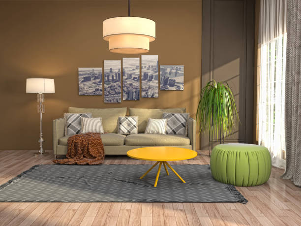 istock Interior of the living room. 3D illustration 1000140730