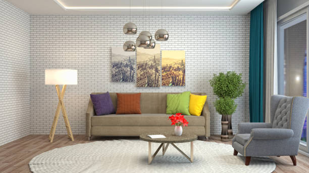 istock Interior of the living room. 3D illustration 1000141774