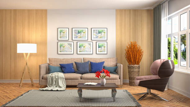 istock Interior of the living room. 3D illustration 1000142082