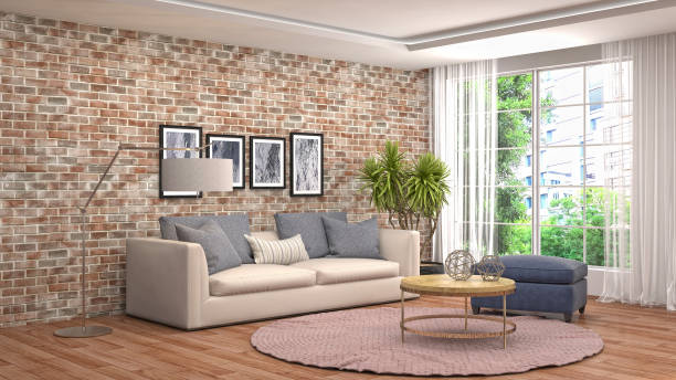 istock Interior of the living room. 3D illustration 1000142480