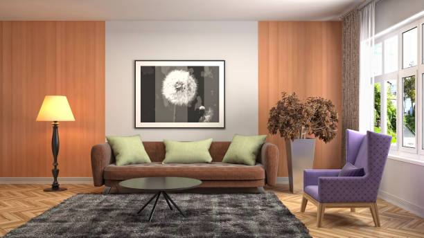 istock Interior of the living room. 3D illustration 1000153404