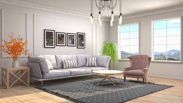 istock Interior of the living room. 3D illustration 1000153746