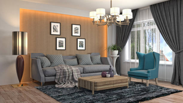 istock Interior of the living room. 3D illustration 1000163970
