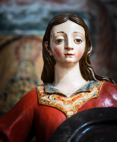 Polychrome religious figure Salamanca Cathedral