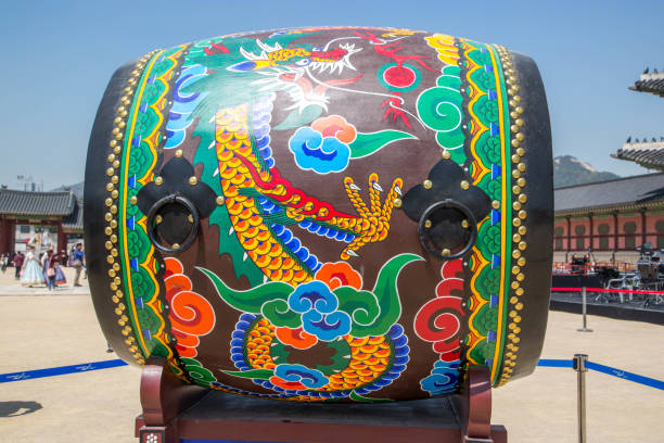 The palace drum by Heungnyemun gate at the Gyeongbokgung Palace in Seoul.