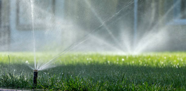istock automatic sprinkler system watering the lawn on a background of green grass 1000250972