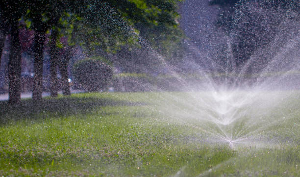 istock automatic sprinkler system watering the lawn on a background of green grass 1000251364
