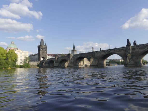 istock Charles Bridge. The Vltava River. View on Vltava river and Charles bridge Beautiful view of Prague. 1000252152