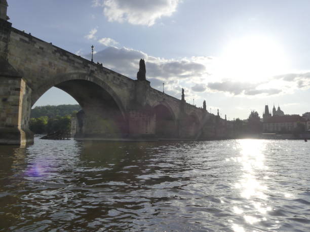 istock Charles Bridge. The Vltava River. View on Vltava river and Charles bridge Beautiful view of Prague. 1000255408