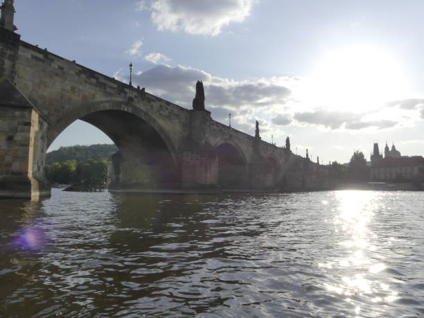 istock Charles Bridge. The Vltava River. View on Vltava river and Charles bridge Beautiful view of Prague. 1000255430