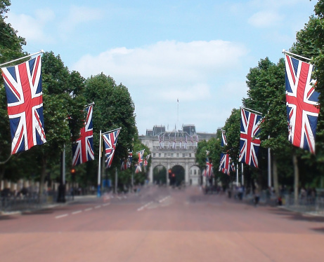 Union Jacks on Regent Street for the Queen's Platinum Jubilee