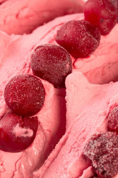 istock Ice-cream with frozen cherries 1000285170