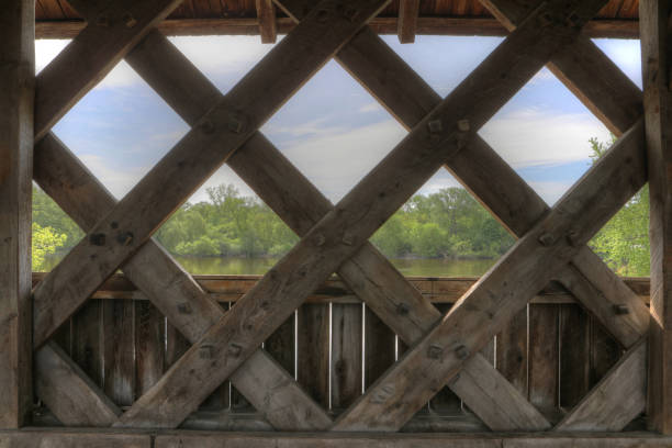 istock Interior of Guelph Covered Bridge in Ontario, Canada 1000301158