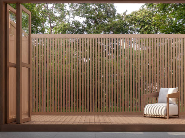istock Wood terrace with nature view 3d render 1000334926