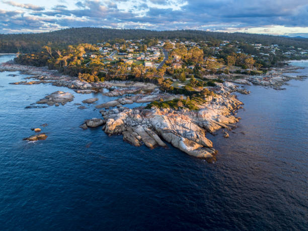 Bay of Fires, Tasmania Aerial view of the Bay of Fires, Tasmania bay of fires photos stock pictures, royalty-free photos & images