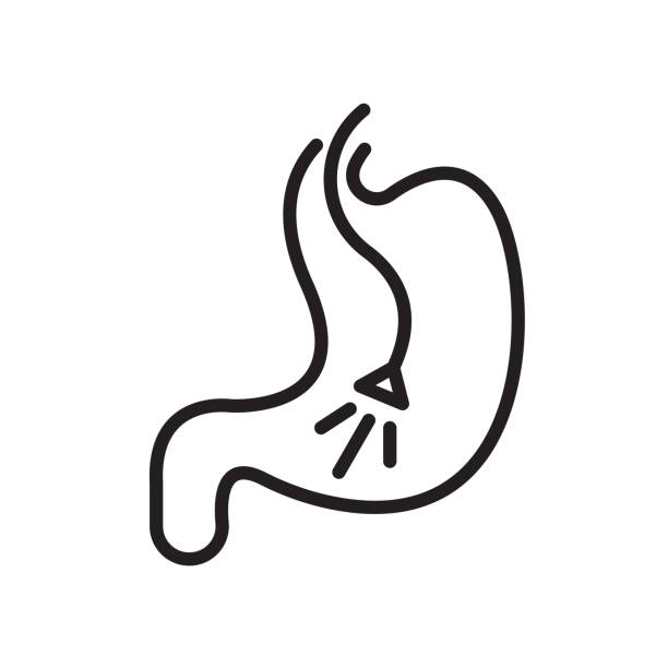endoskopie-symbol isoliert auf weißem hintergrund - endoskop stock-grafiken, -clipart, -cartoons und -symbole