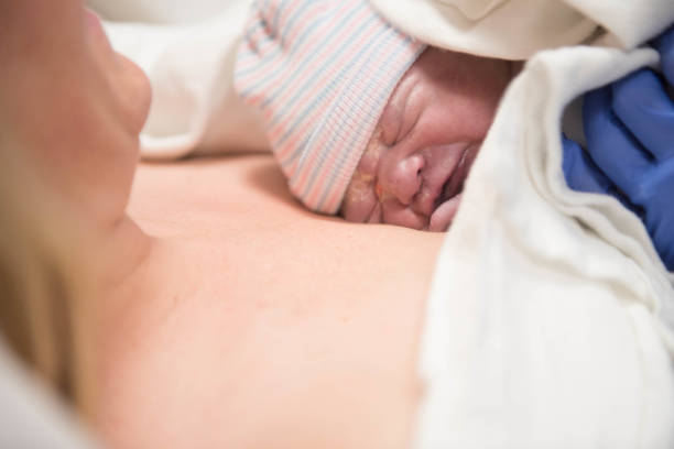 istock Newborn squishy baby just after birth 1000402002