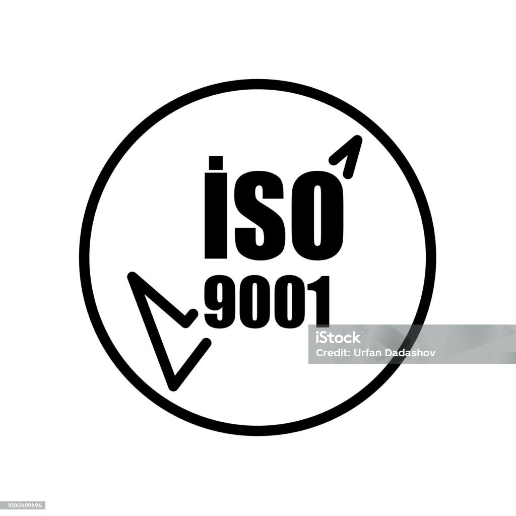 iso 9001 icon isolated on white background iso 9001 icon isolated on white background for your web and mobile app design Badge stock vector