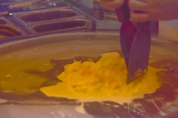 istock Close-up hand making Thailand rolled ice cream 1000409812