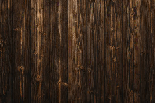 istock Dark brown wood texture with natural striped pattern background 1000410484